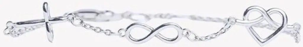 Faith, Hope, Love Bracelet in Sterling Silver by Rizen Jewelry