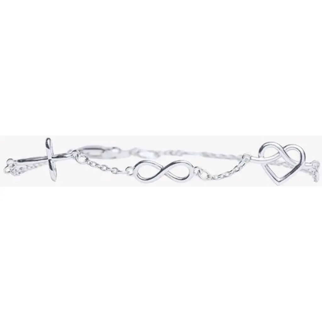 Faith, Hope, Love Bracelet in Sterling Silver by Rizen Jewelry