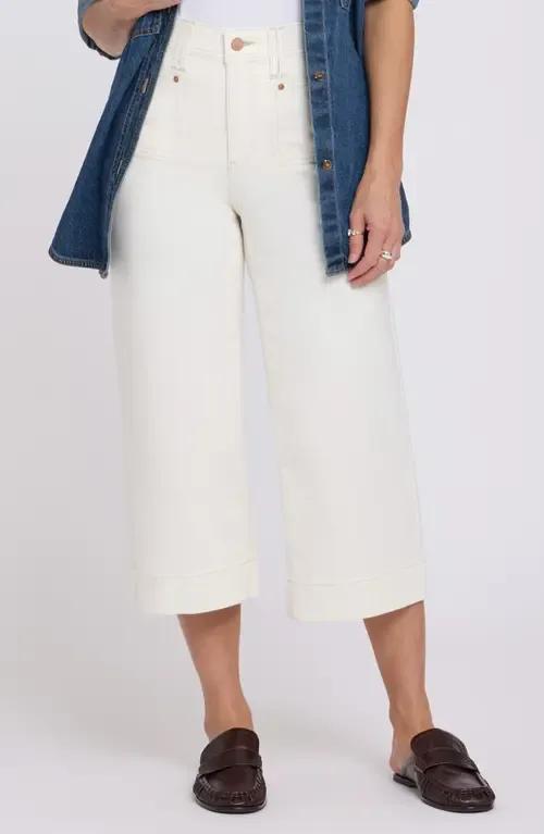 Brigitte Patch Pocket High Waist Wide Leg Capri Jeans by NYDJ