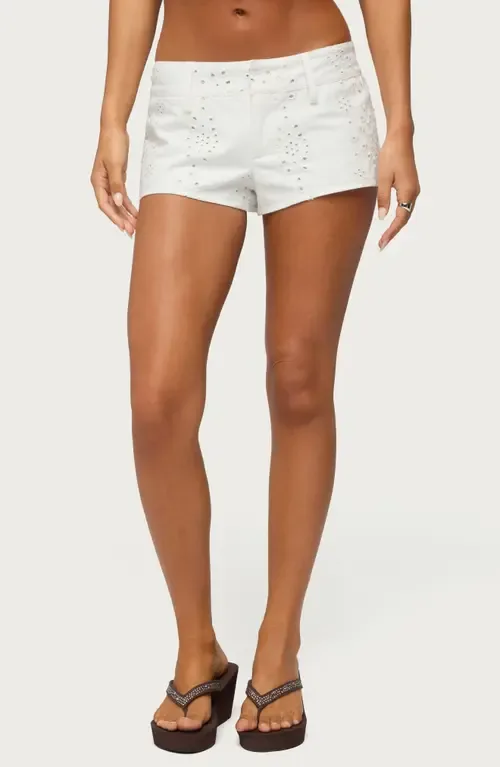 Wynell Cotton Eyelet Shorts by EDIKTED