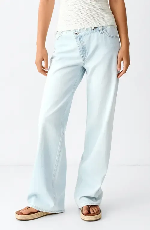 Straight Cross High Waist Straight Leg Jeans by MANGO TEEN