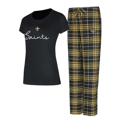 Concepts Sport New Orleans Saints Vector T-Shirt & Flannel Pants Sleep Set by CONCEPTS SPORT
