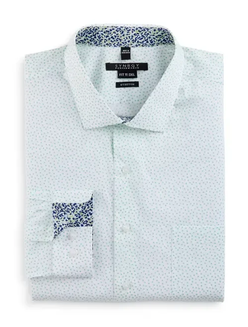 Mini Floral Print Performance Dress Shirt by Synrgy by DXL