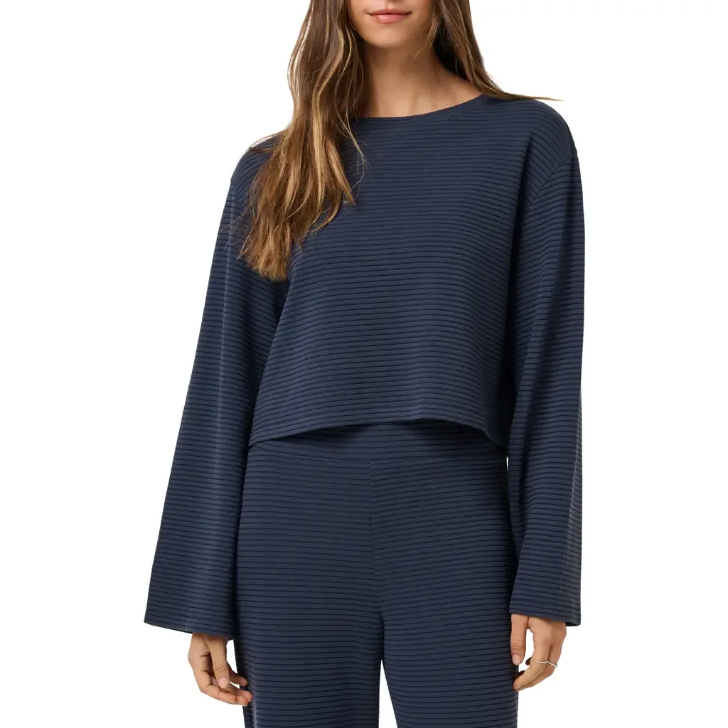 Coastal Rib Boat Neck Top by TravisMathew