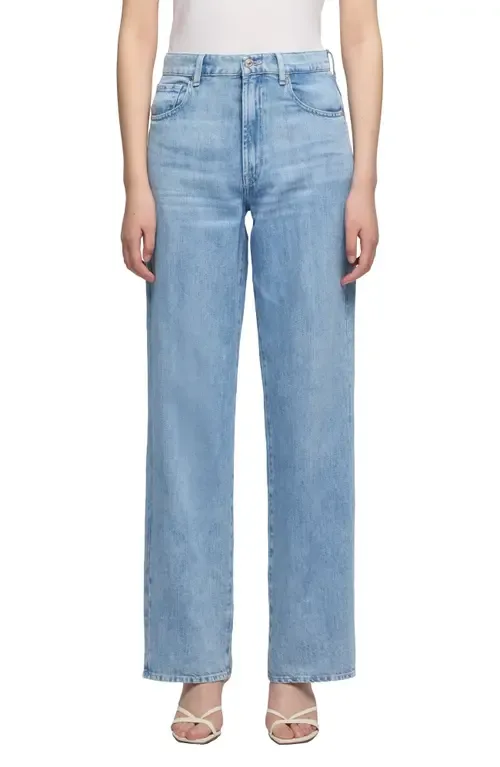 Stovepipe Straight Leg Cotton & Linen Jeans by 7 For All Mankind