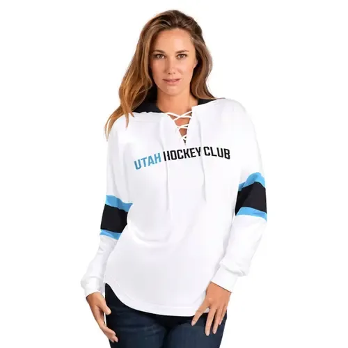 G-III 4Her by Carl Banks Utah Mammoth Goal Zone Long Sleeve Lace-Up Hoodie T-Shirt by G-III 4HER BY CARL BANKS