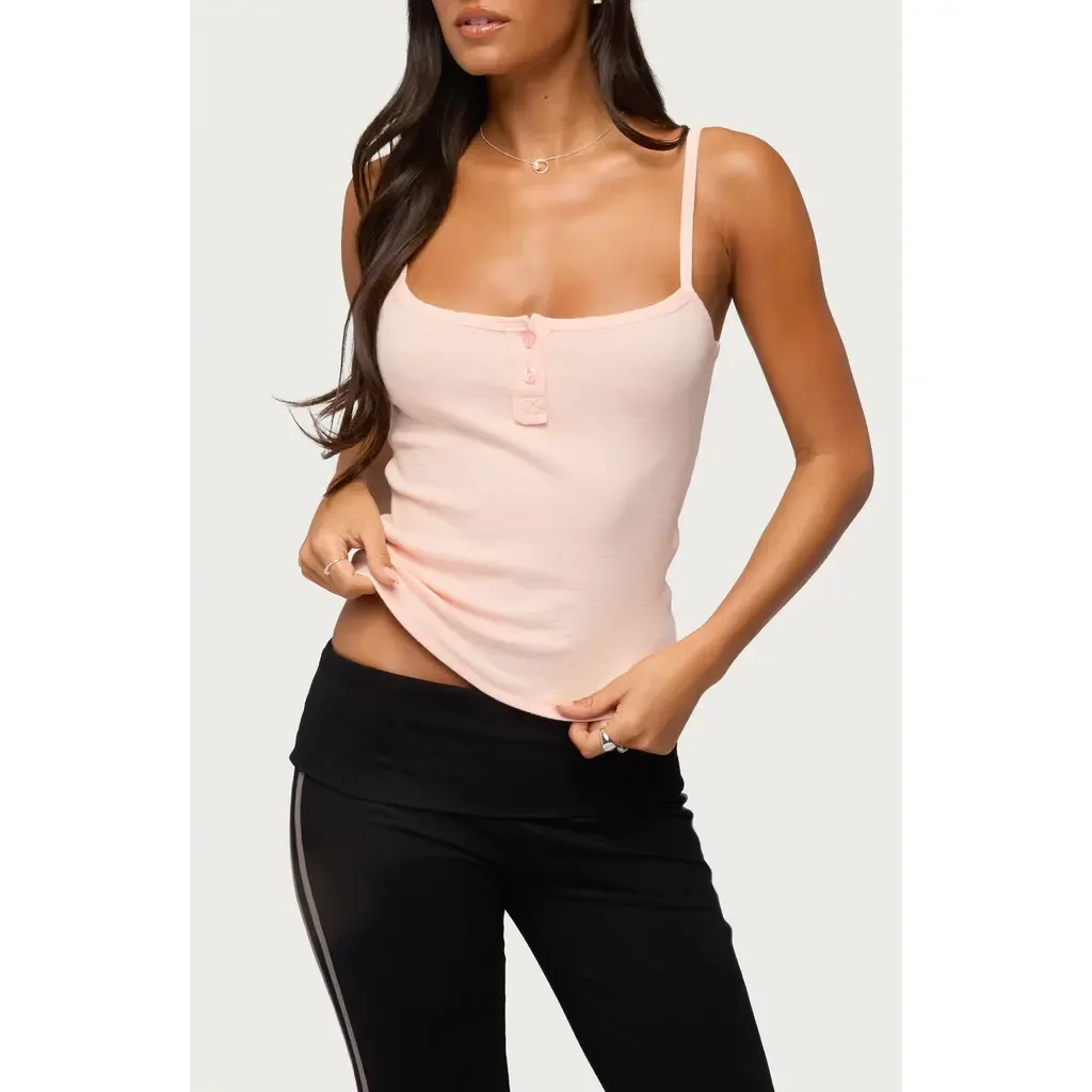 Channa Henley Tank Top by EDIKTED