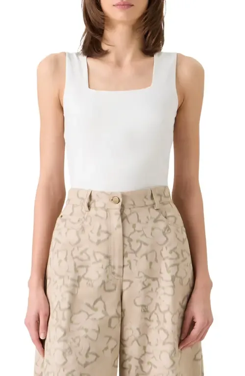 Signature Dot Square Neck Stretch Modal Tank by Akris punto