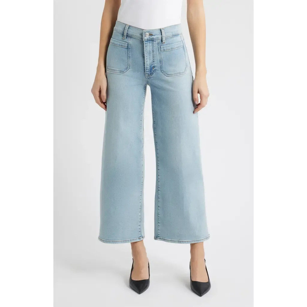 Le Pixie Slim Palazzo Patch Pocket High Waist Wide Leg Jeans by FRAME
