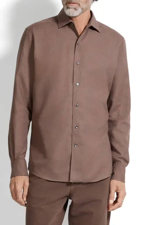 Cashco Cotton & Cashmere Button-Up Shirt by ZEGNA