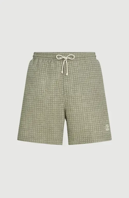 Flower Print Nylon Swim Shorts by Brunello Cucinelli