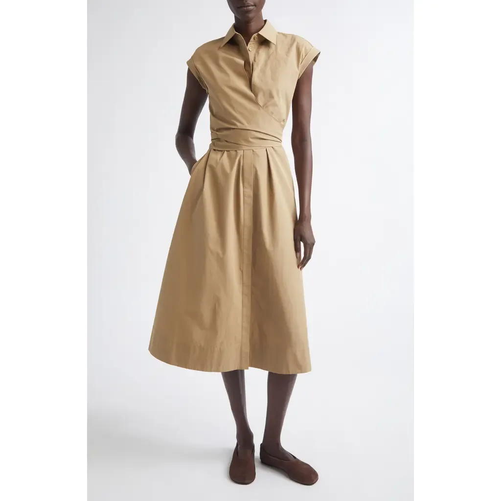 Organic Cotton Poplin Wrap Shirtdress by Lafayette 148 New York