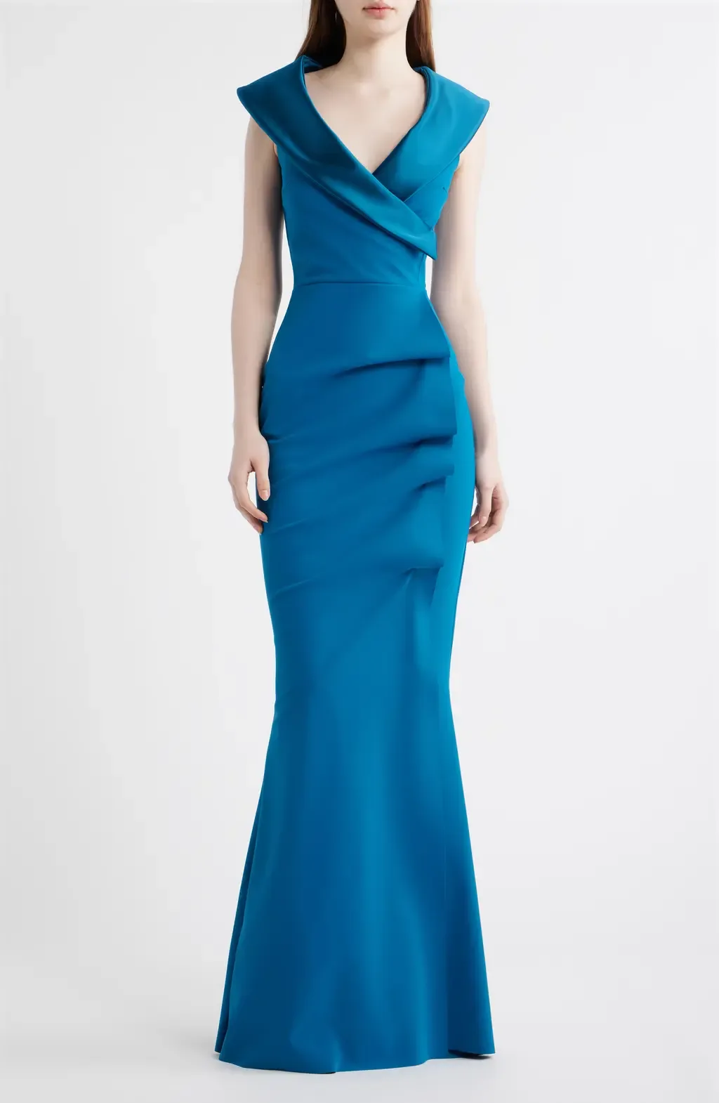 Fiy Satin Trim Mermaid Gown