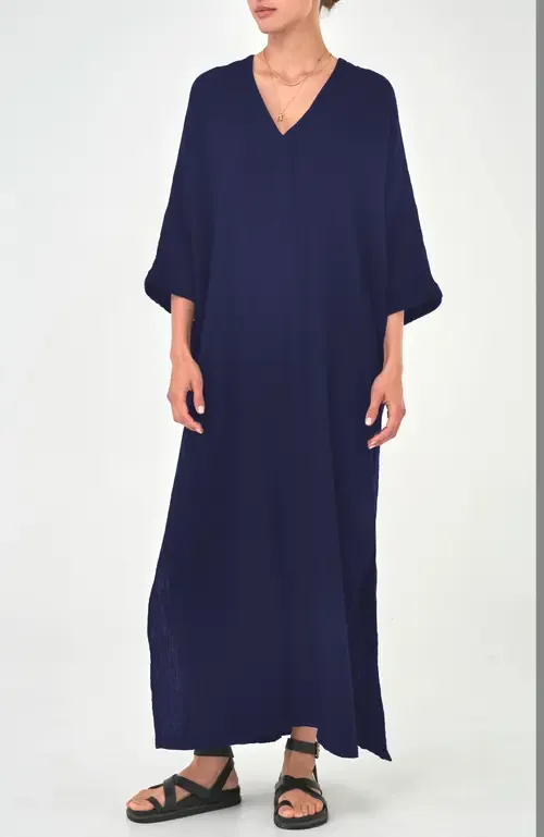 Gauze Arc Seam Caftan by ocean+main