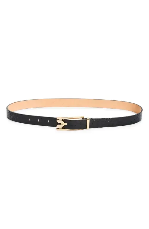 Dorian Croc Embossed Leather Belt by Victoria Beckham
