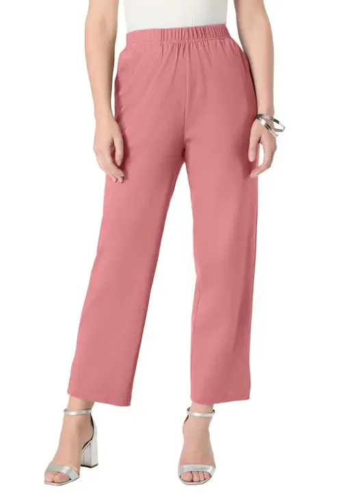 Soft Knit Straight Leg Capri Pant by Roaman's