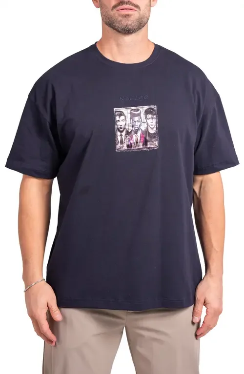 Ascension Stars Appliqué Cotton Graphic T-Shirt by Maceoo