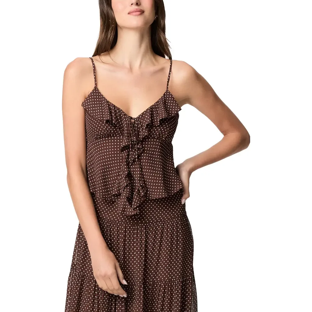Indiah Polka Dot Ruffle Camisole by PAIGE