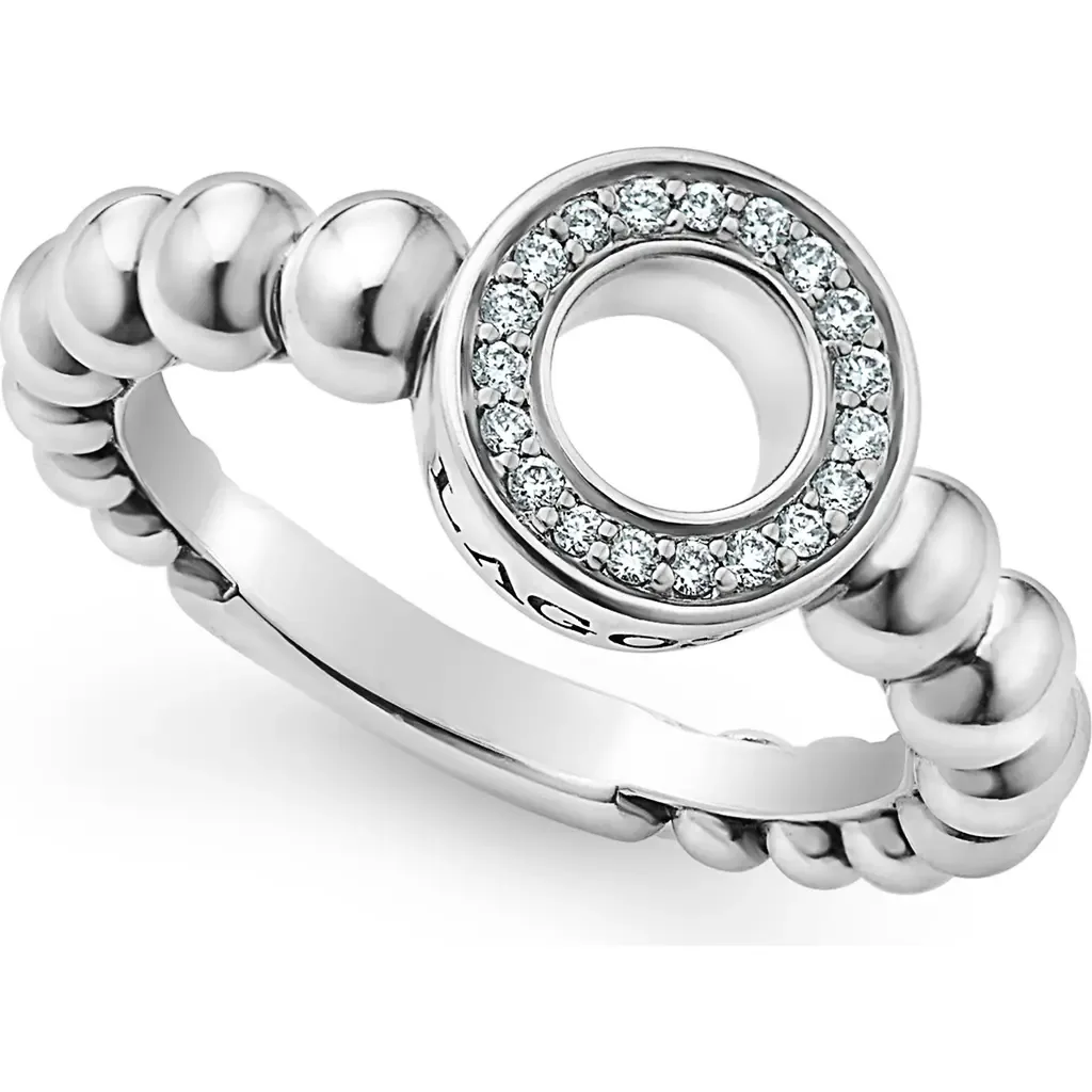 Caviar Spark Diamond Open Circle Ring by LAGOS