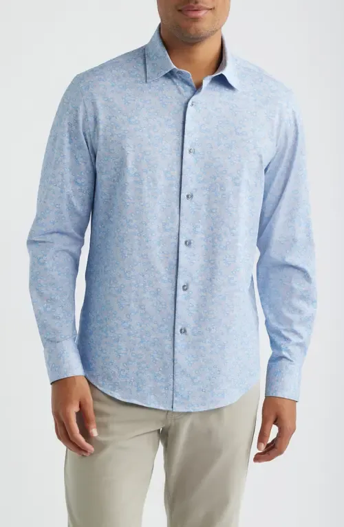 James OoohCotton® Abstract Floral Print Button-Up Shirt by Bugatchi