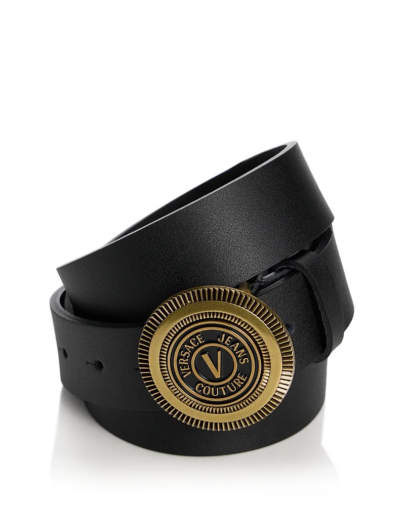 Logo Leather Belt by Versace Jeans Couture