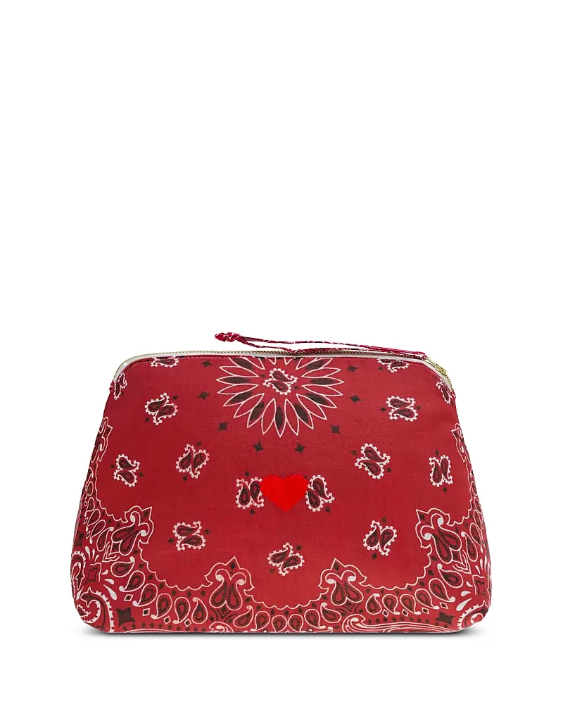 Large Bandana Vanity Bag with Embroidered Heart by Call It By Your Name