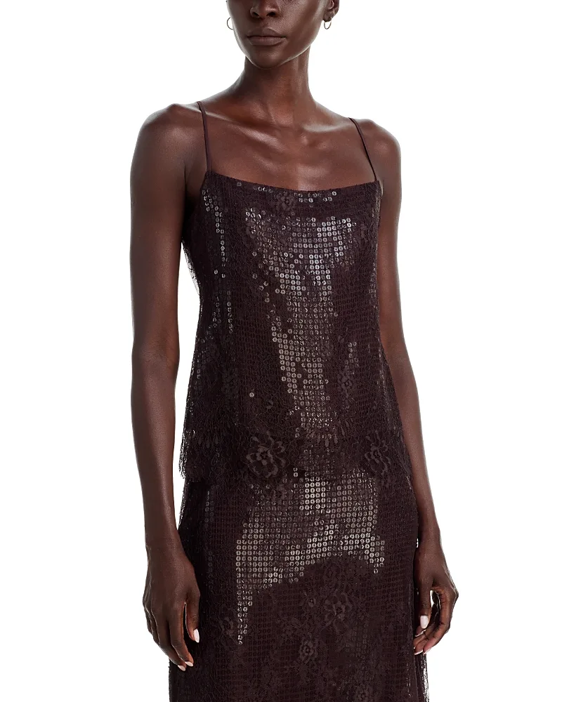 Ariana Lace Trim Sequined Top by A.L.C.
