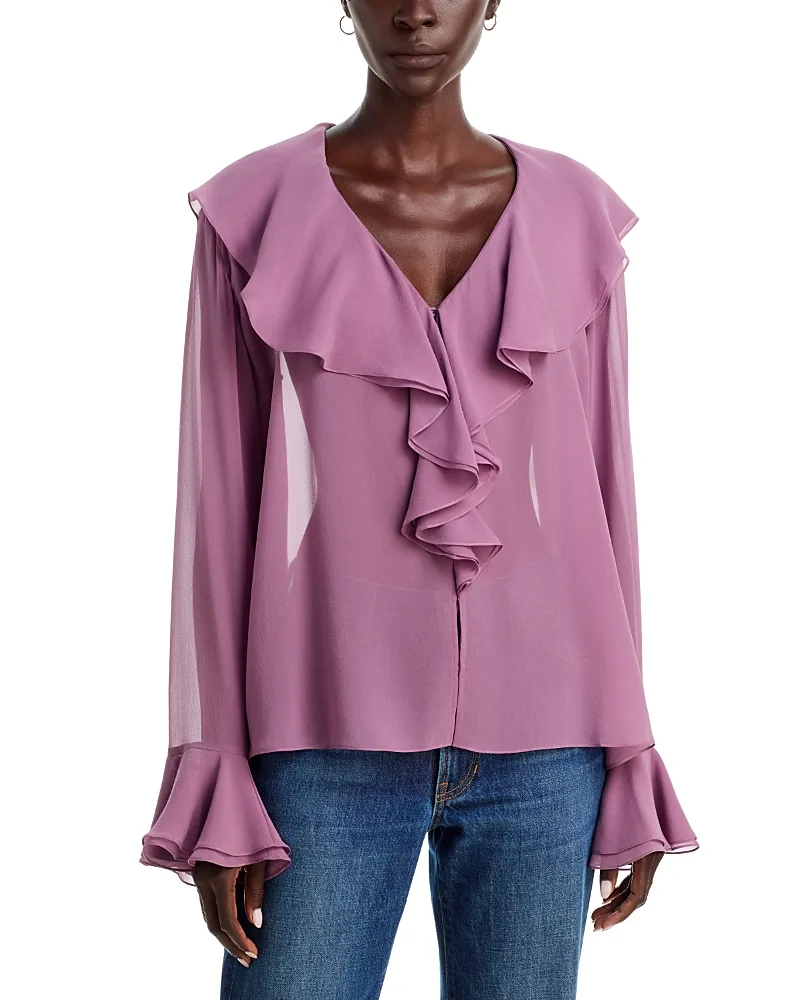 Colette Silk Ruffled Top by A.L.C.