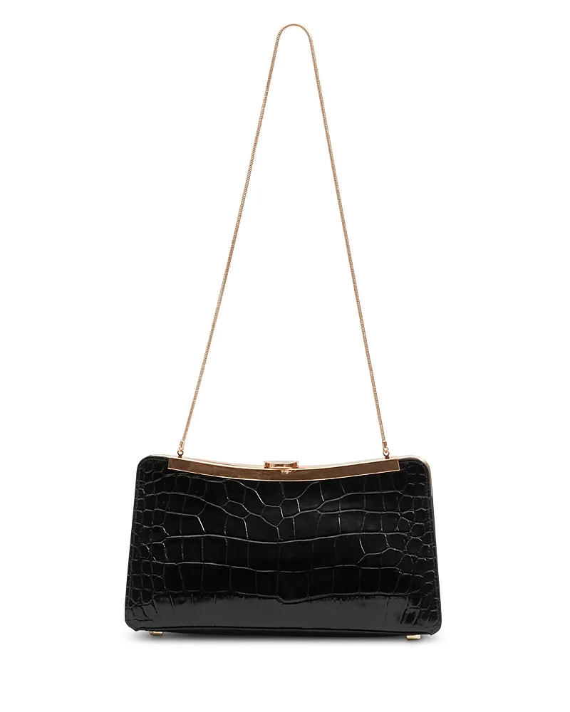 Solange Croc Embossed Leather Shoulder Bag by Simkhai