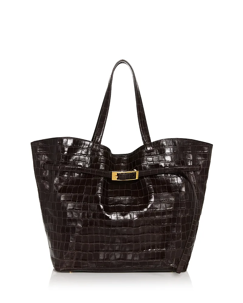 Elly Medium Embossed Leather Tote Bag by ANINE BING