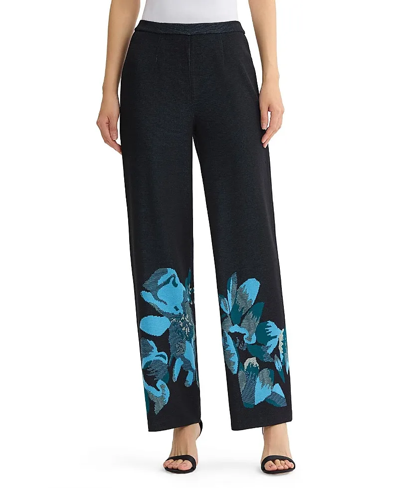 Floral Jacquard Soft Knit Pant by Ming Wang