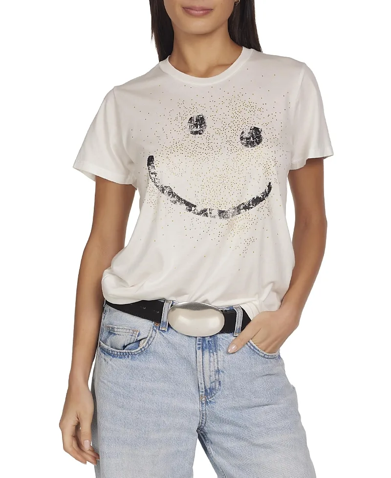 Wolf Happy Crystal Splatter Tee by Lauren Moshi