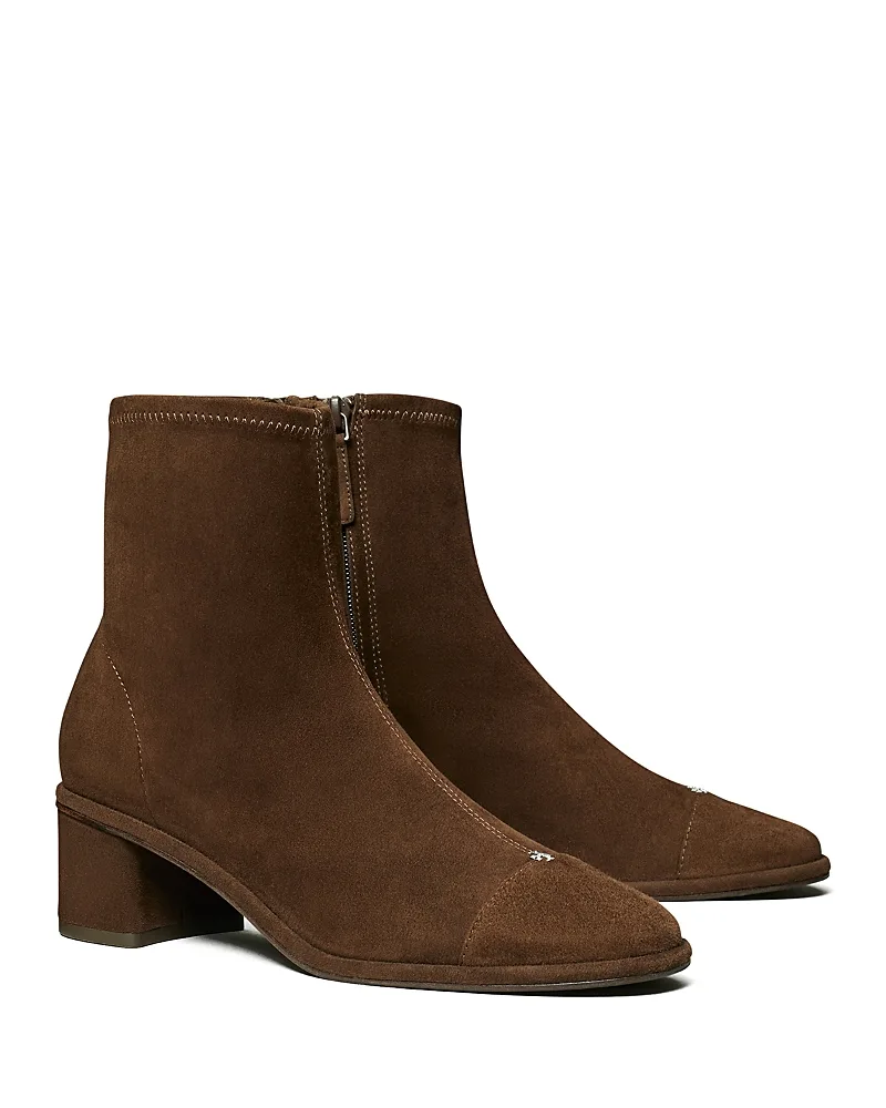 Cap Toe Suede Ankle Boots by Tory Burch
