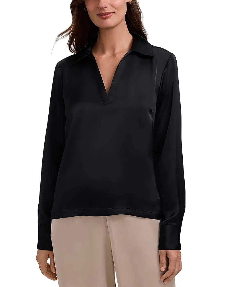 Talia Long Sleeve Polo Top by Foxcroft
