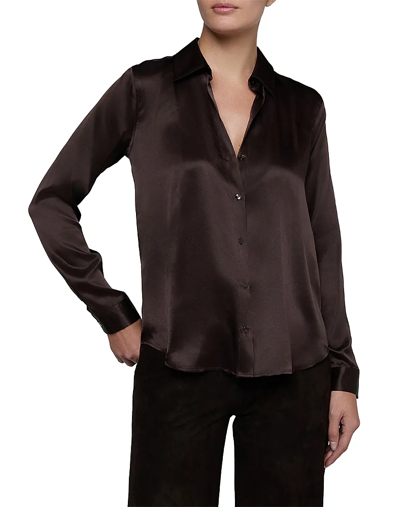 Tyler Silk Button Front Blouse by L'AGENCE
