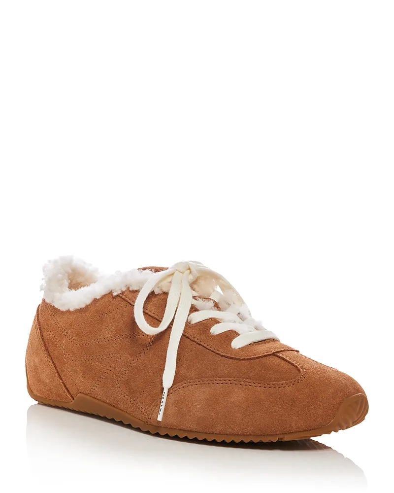 Retro Runner Slim Suede Shearling Lined Sneakers by rag & bone