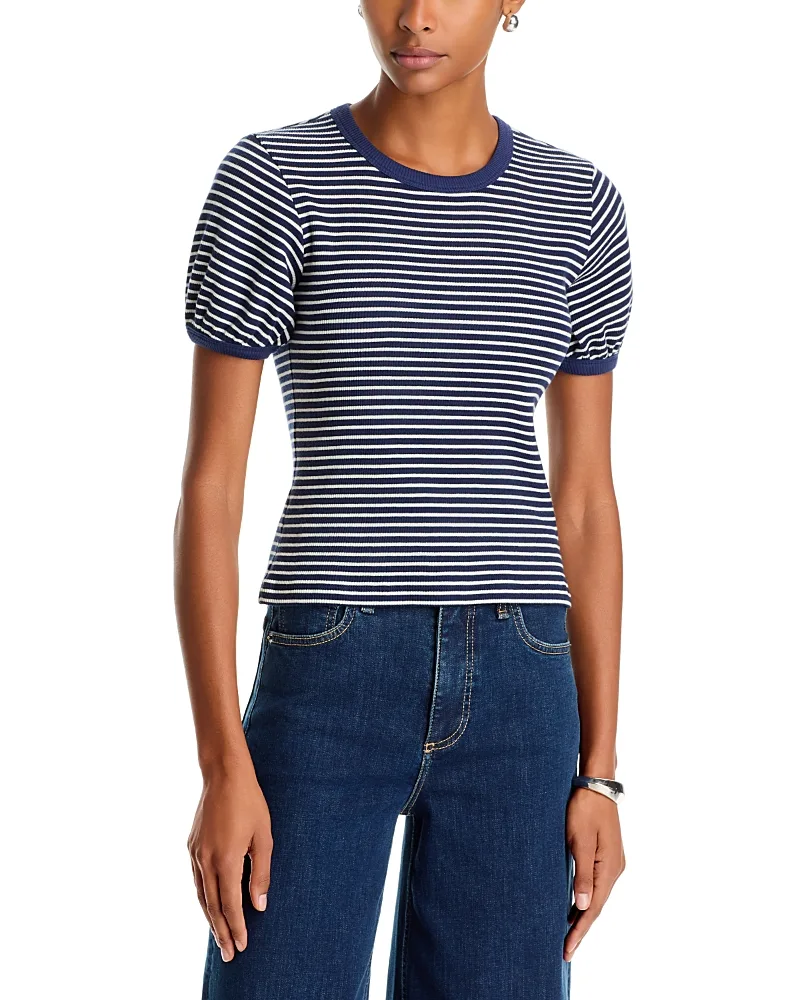 The Essential Rib Striped Pima Cotton Stretch Tee by rag & bone