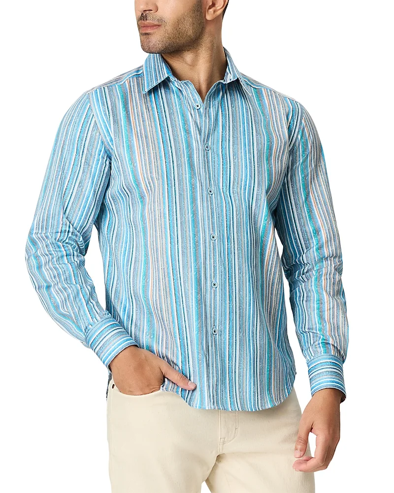 Rehan Long Sleeve Cotton Stretch Shirt by Robert Graham
