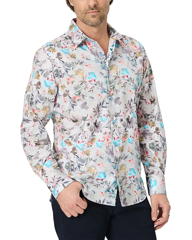 Shadbush Long Sleeve Cotton Stretch Shirt by Robert Graham
