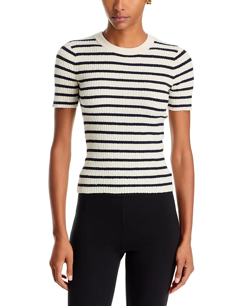 The Striped Cotton Blend Tee by FRAME