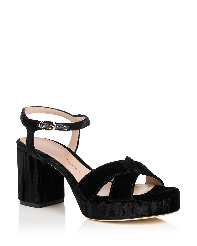 Dayna Velvet Strappy Sandals by Stuart Weitzman