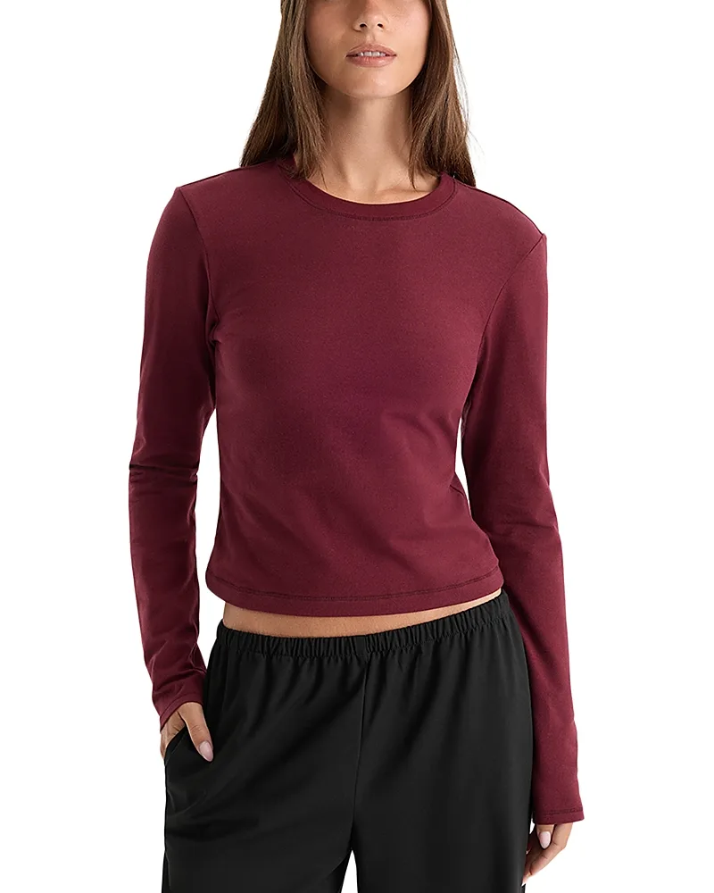Cotton Stretch Long Sleeve Baby Tee by GOOD AMERICAN