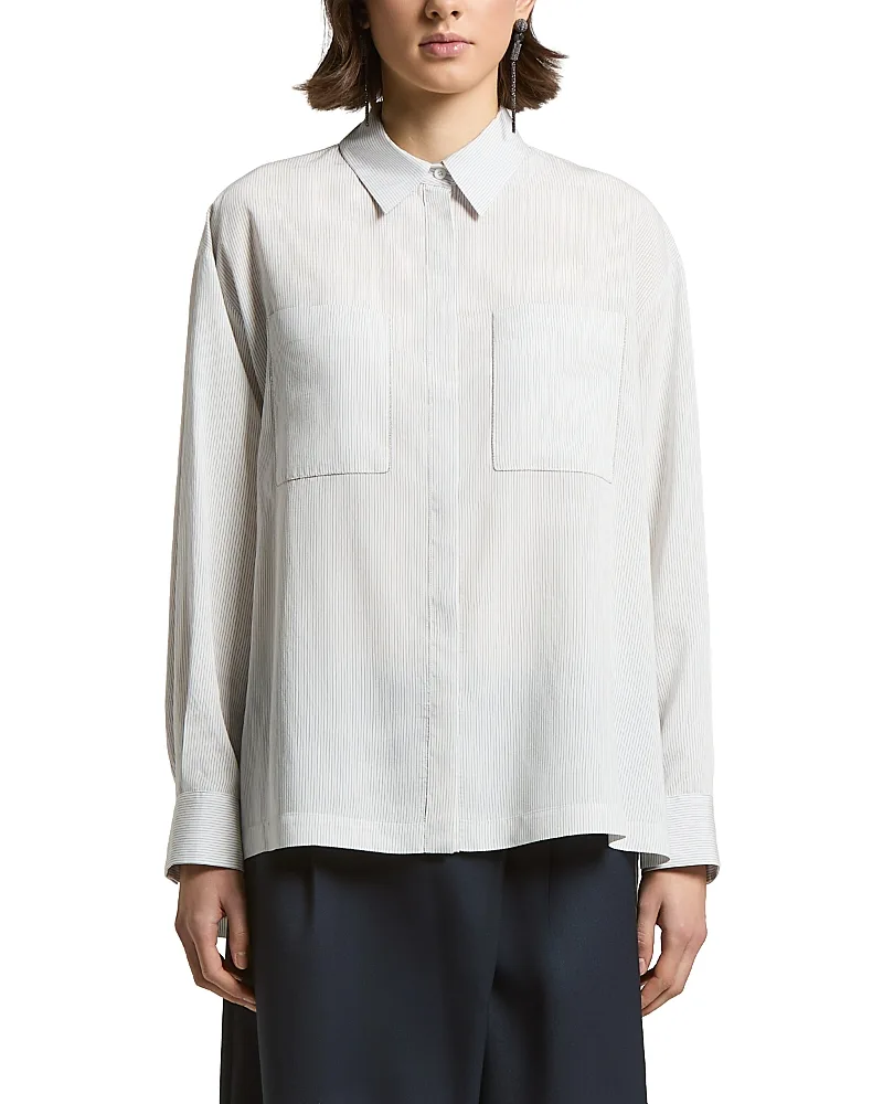 Long Sleeve Patch Pocket Shirt by Peserico