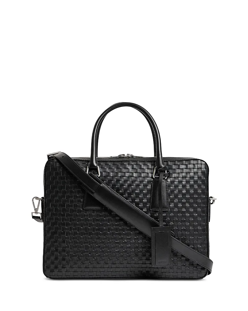 Downtown Woven Leather Briefcase by Sandro