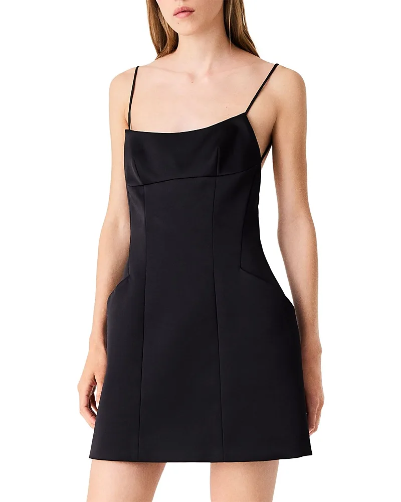 Rilyme Backless Satin Mini Dress by Maje