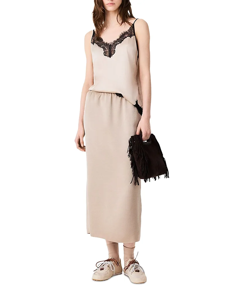 Jaquirie Satin Pencil Skirt by Maje