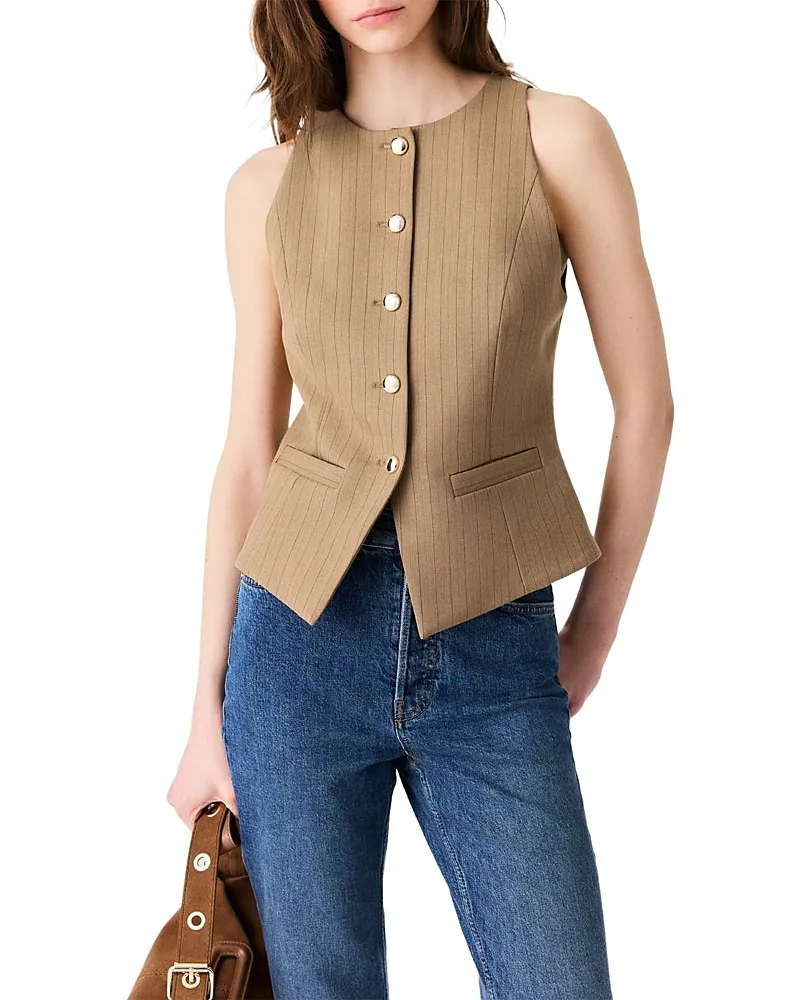 Lipania Pinstriped Vest by Maje