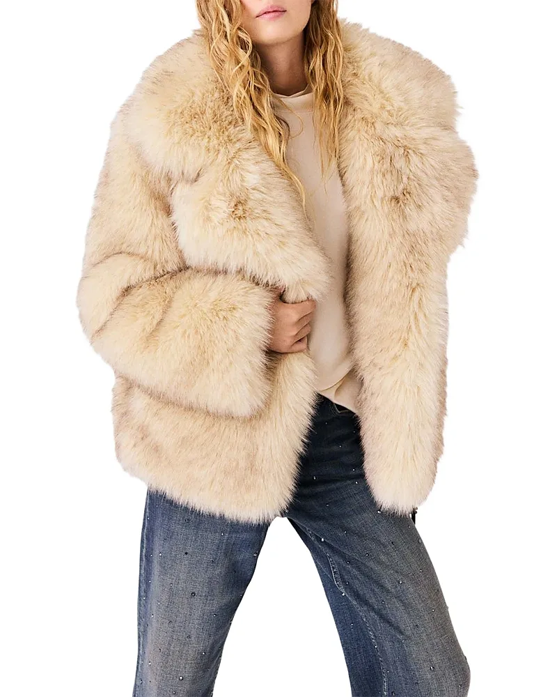 Oversized Faux Fur Coat by Maje