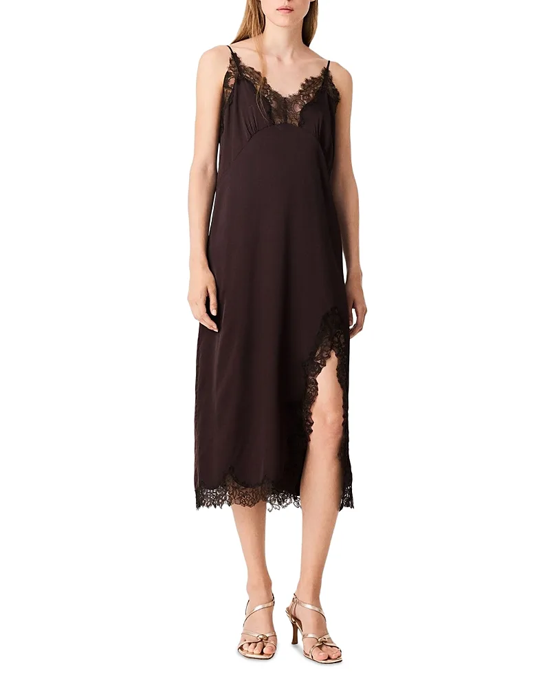 Riotela Midi Slip Dress by Maje