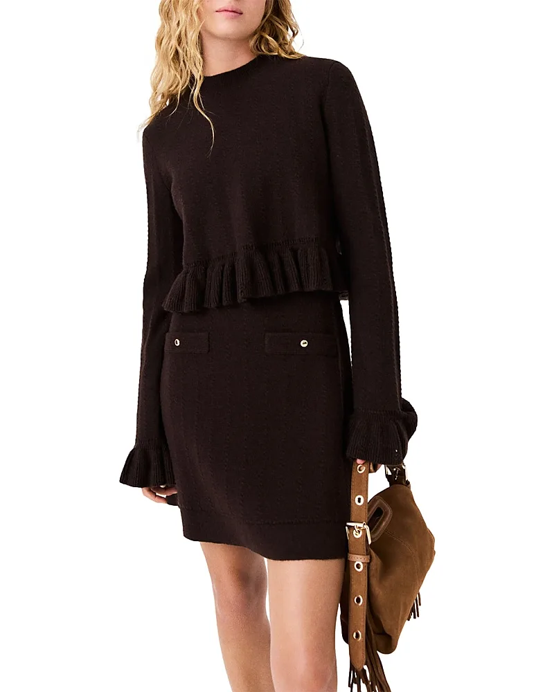 Ruffle Hem Sweater & Dress by Maje